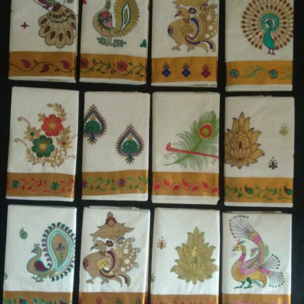 Kerala Embroidery Saree - 6F3809