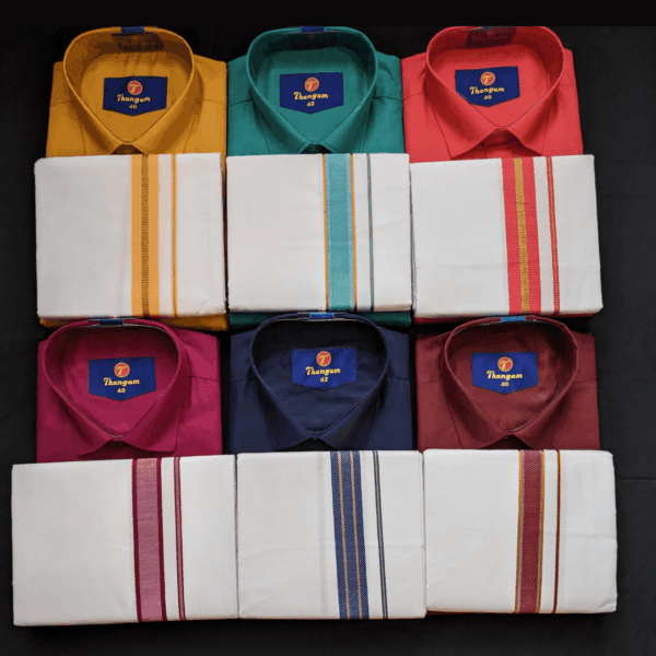 Men's Full Shirt With Fancy Dhoti Size : 36